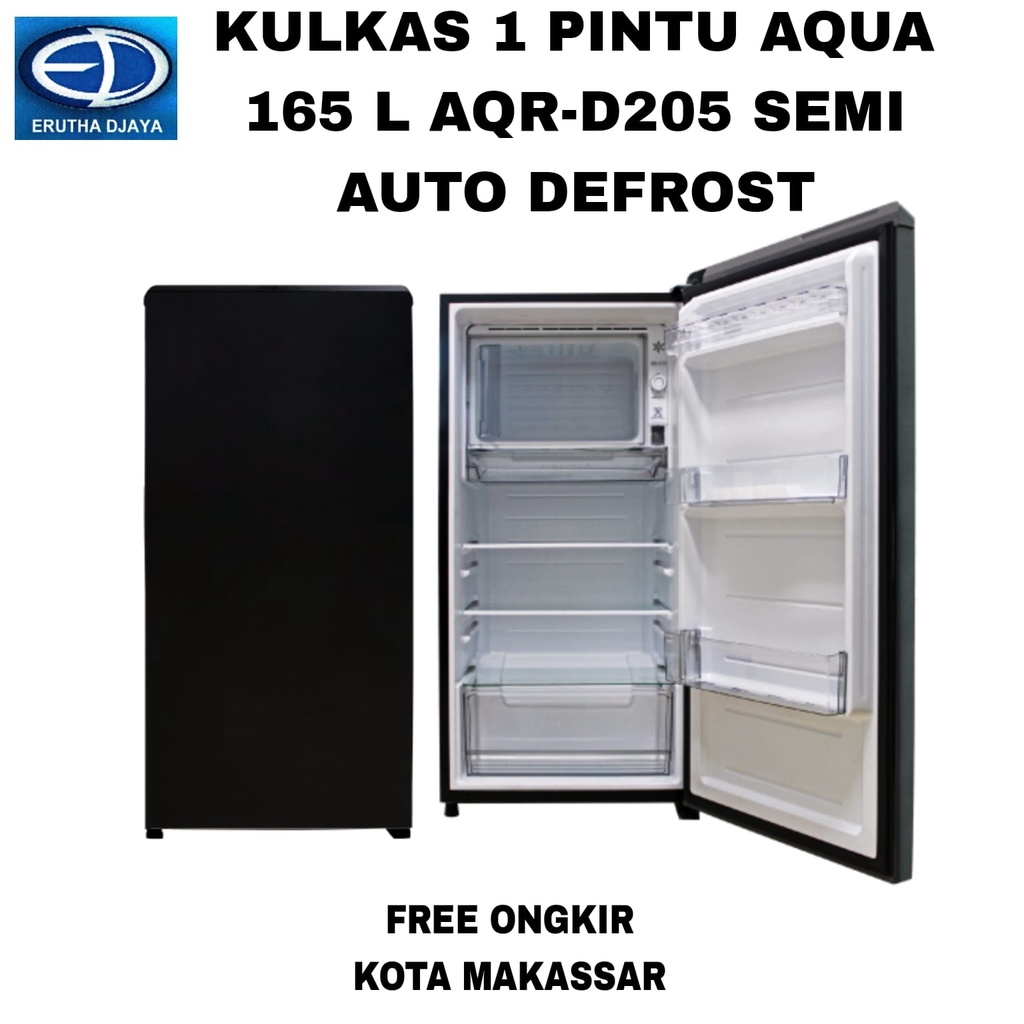 Baru Kulkas AQUA 1 Pintu 165 L Sedikit bunga es AQRD205