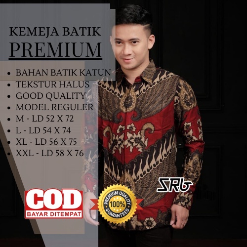 KEMEJA BATIK LENGAN PANJANG PRIA M L XL XXL BATIK ARTONESIA