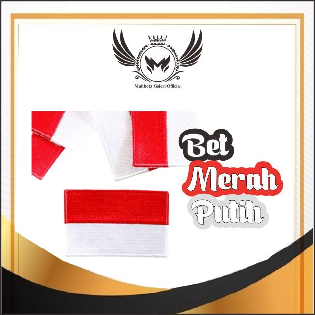 Merah Putih INDONESIA tercinta bendera bet bordir / emblem / patch/ bordir murah/ bordir kemeja/ bet bordir baju/Bendera merah putih/ bet Merah putih