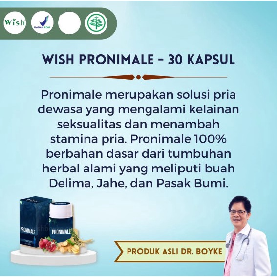 WISH PRONIMALE - HERBAL KESUBURAN UNTUK PRIA DEWASA DARI Dr BOYKE