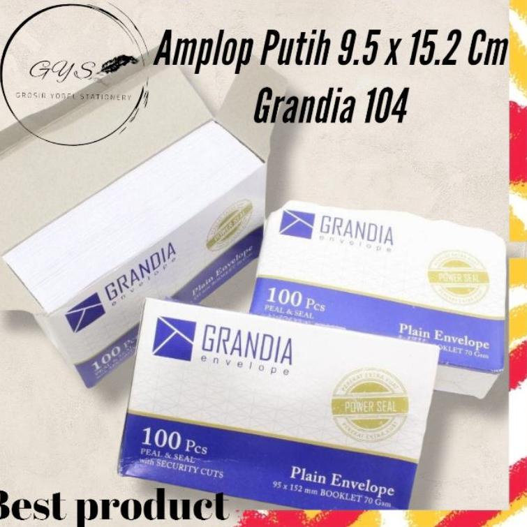 

N91 Amplop Putih/Amplop pakai Lem/Amplop perekat(Pack) Grandia 104 PROMO SPESIAL ➞