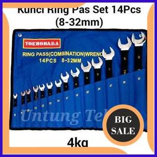 sparepart YOKOHAMA 14 pcs Kunci RIng Pas set 8-32mm - Combination Wrench Heavy Duty 1F3B23