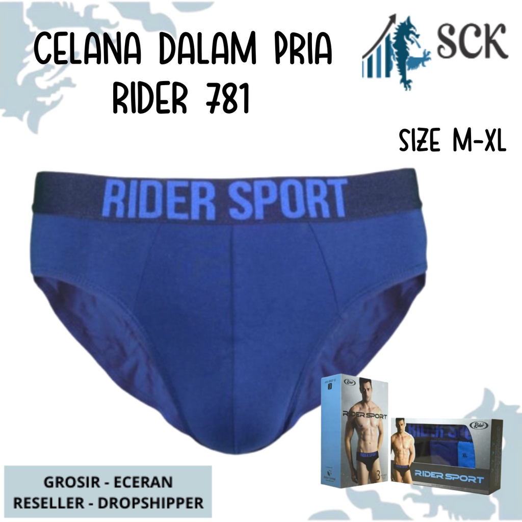 [ISI 3] CD Pria RIDER 781 Sport Brief Aneka Warna - sckmenwear GROSIR