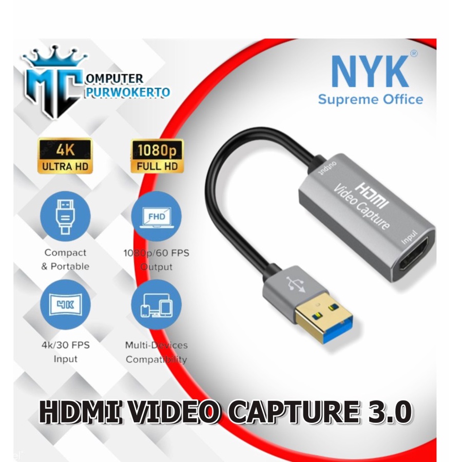 Hdmi Video Capture Usb 3.0 4k 1080p NYK HC-5