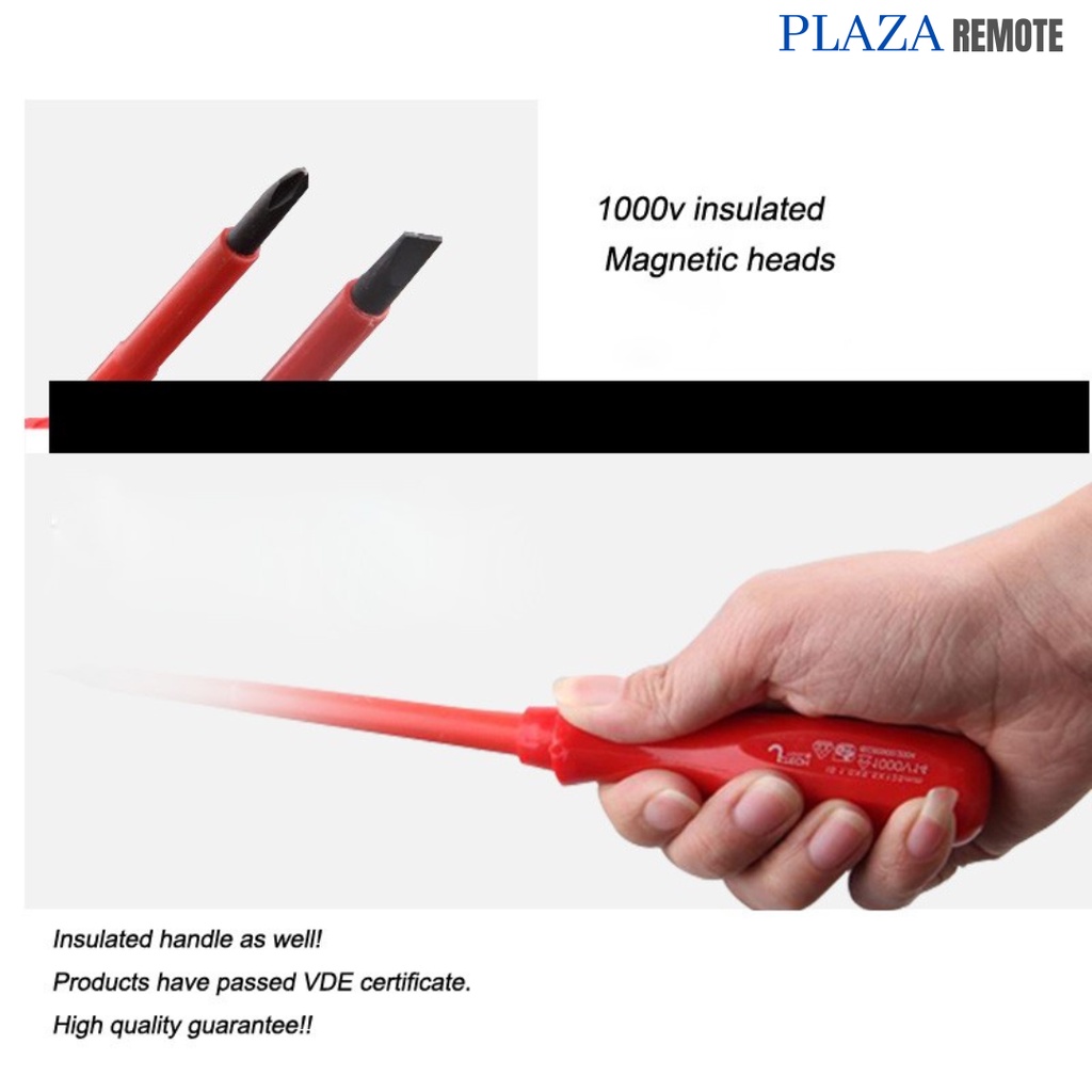 OBENG INSULASI PELINDUNG DAYA LISTRIK 1000V PANJANG 5 INCH MINUS