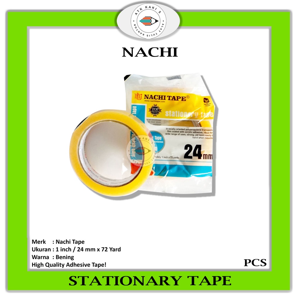 

NACHI - Stationery Tape 1" ( 24 mm x 72 Yard ) Grosir -Roll
