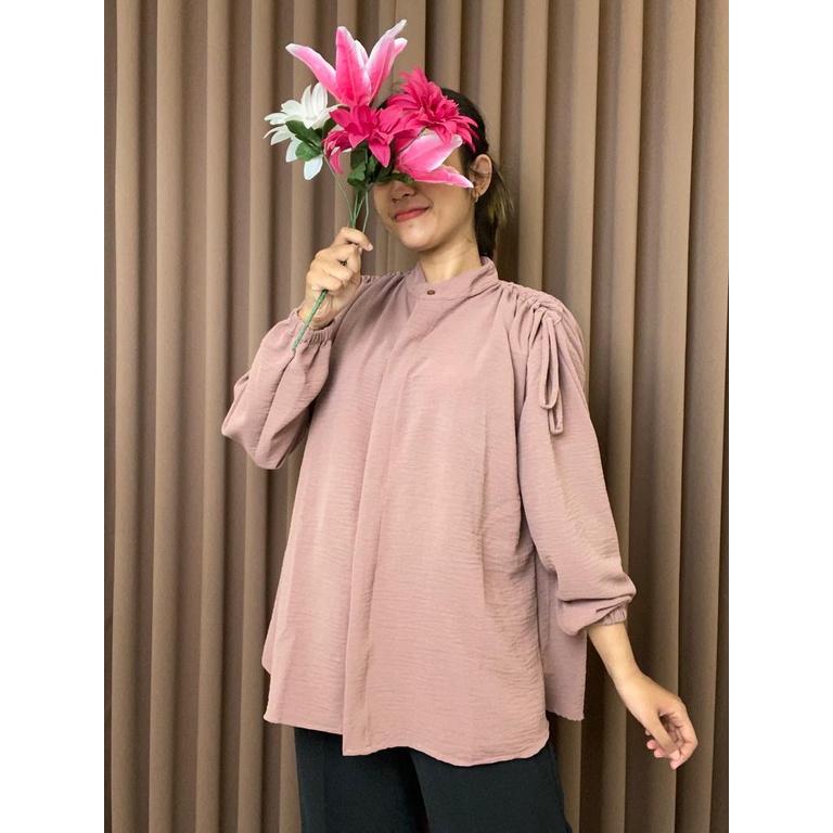 Kemeja Serut Oversize Cringkle Airflow Atasan / Blouse Jumbo Kemeja Serut Wanita