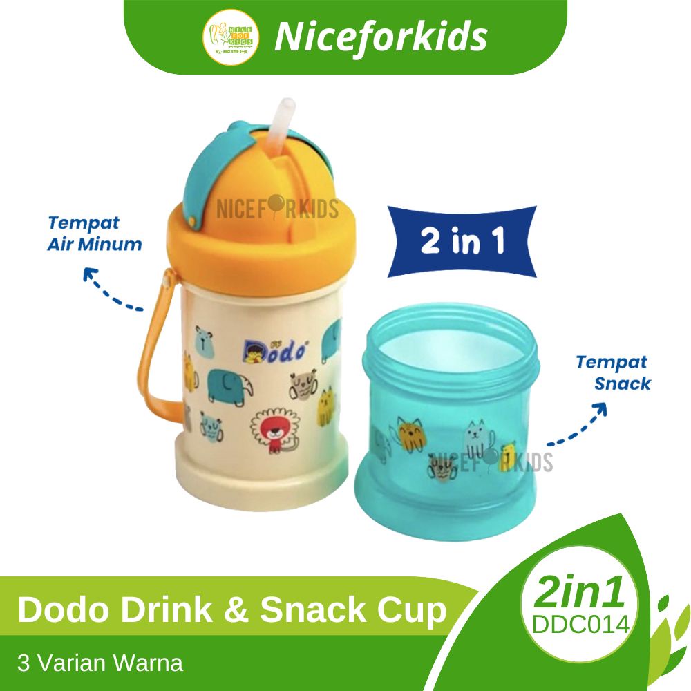 Dodo Drink and Snack Cup 2 in 1 / Botol Minum dan Wadah Cemilan