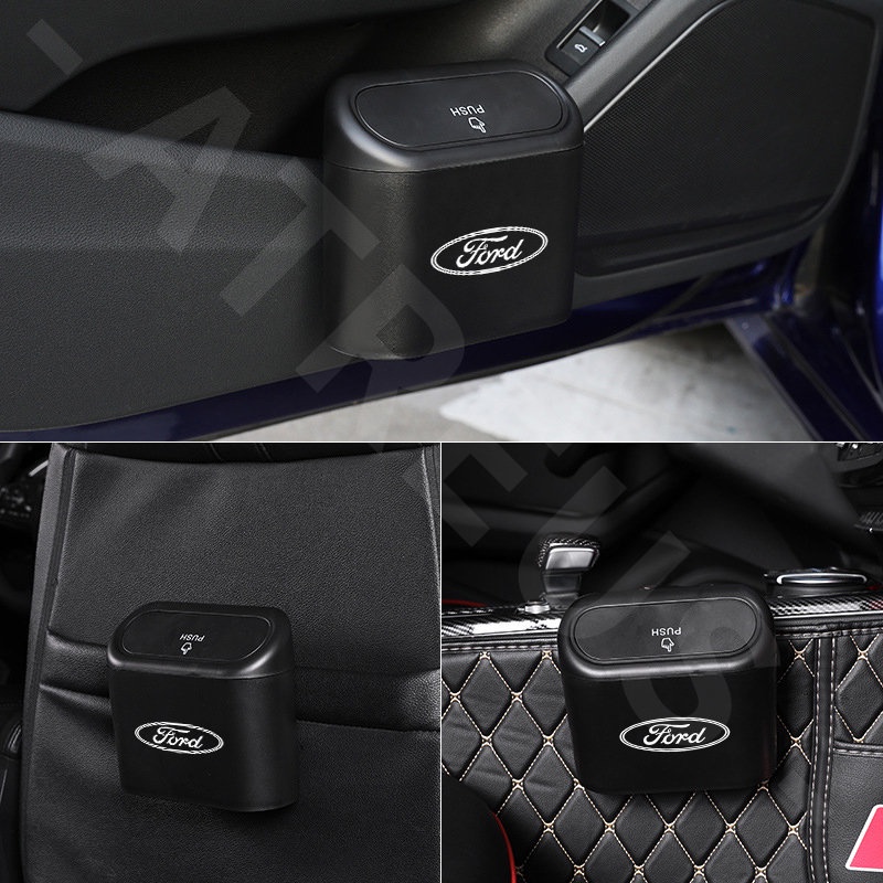 Ford Tempat Sampah Mobil Gantung Tutup Flip Dustbin Tipe Tekan Storage Box Organizer Aksesoris Mobil Untuk Fiesta Ranger Ecosport Focus Everest Mustang