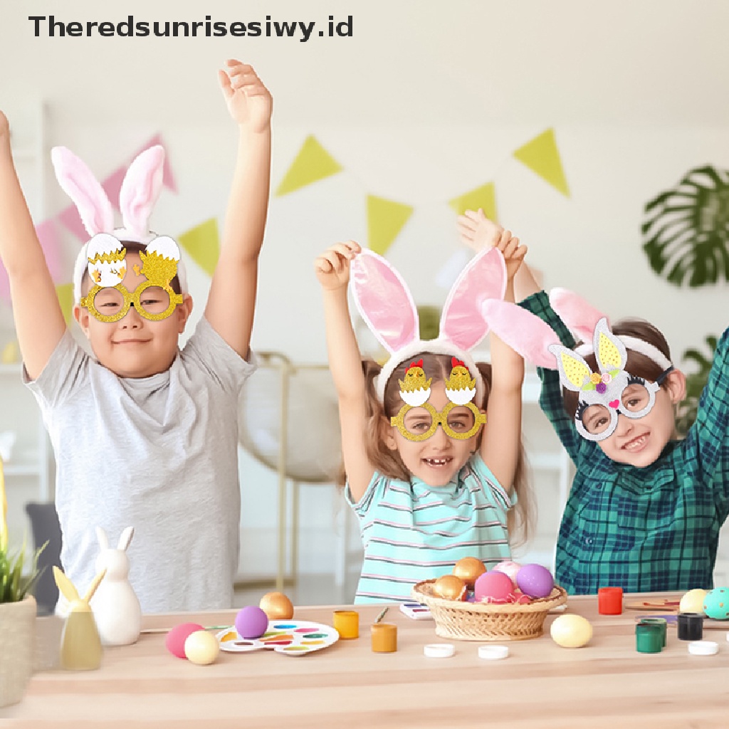 # Baju Lebaran # Aksesoris Kacamata Paskah Kartun Egg Rabbit Egg Goggle Frame Untuk Anak-Anak~