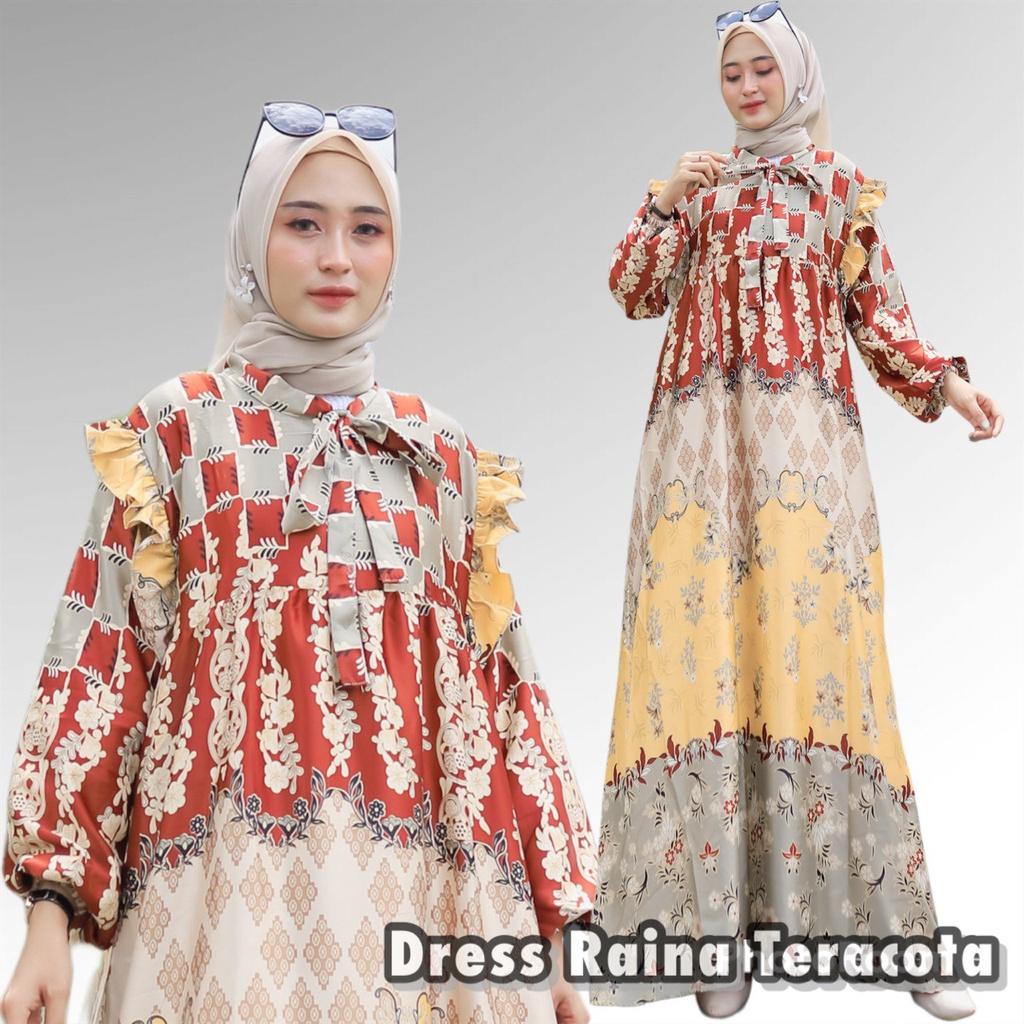 Dress Gamis Raina Maxmara Silky Premium Baju Wanita Busui Pakaian Wanita