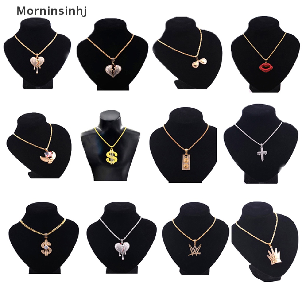 Mornin Punk Hip Hop Huruf Kepala Singa Kalung Badut Berlian Imitasi Rantai Liontin Necklaces id