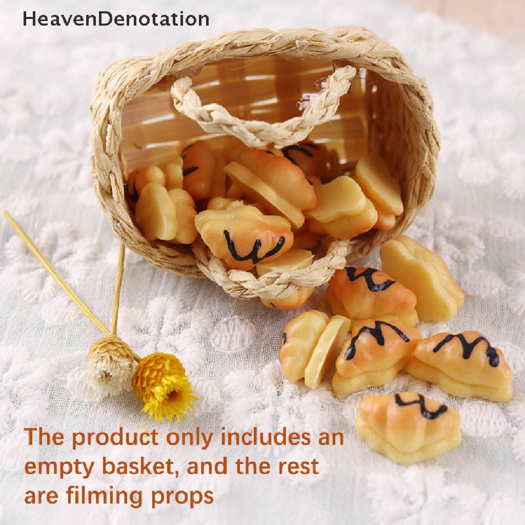 [HeavenDenotation] 1: 12 Dollhouse Miniature Basket Simulation Storage Basket Flower Basket Food Basket Model Home Kitchen Decor Toy HDV