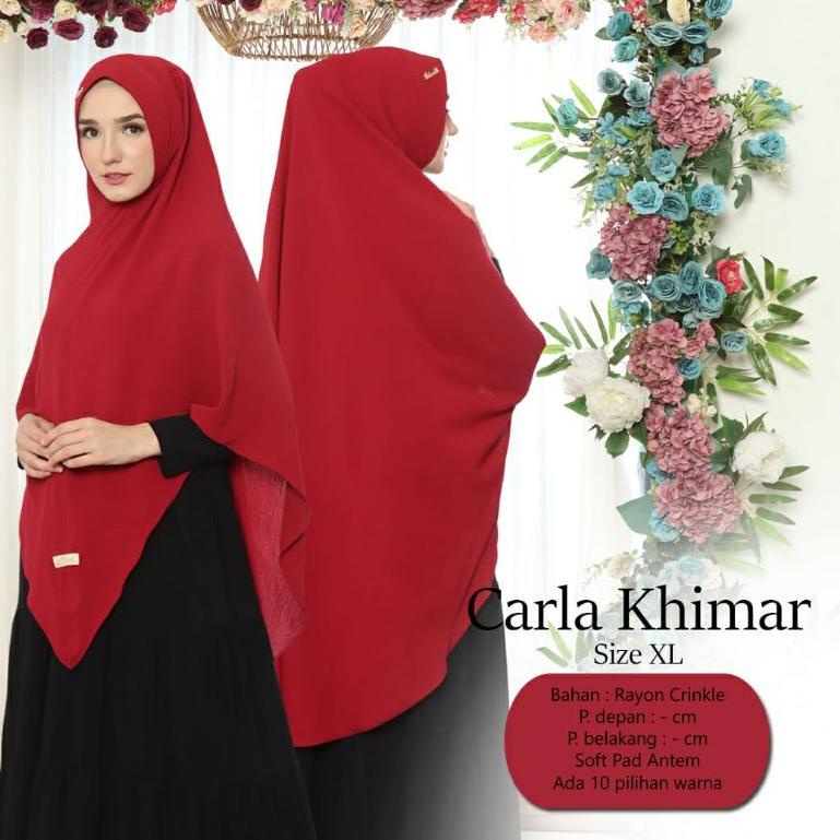 New Sale CARLA KHIMAR SIZE XL JUMBO ORINAL VALENSHA QUEEN HIJAB BAHAN CRINKLE AIRFLOW TANPA TALI/JIL