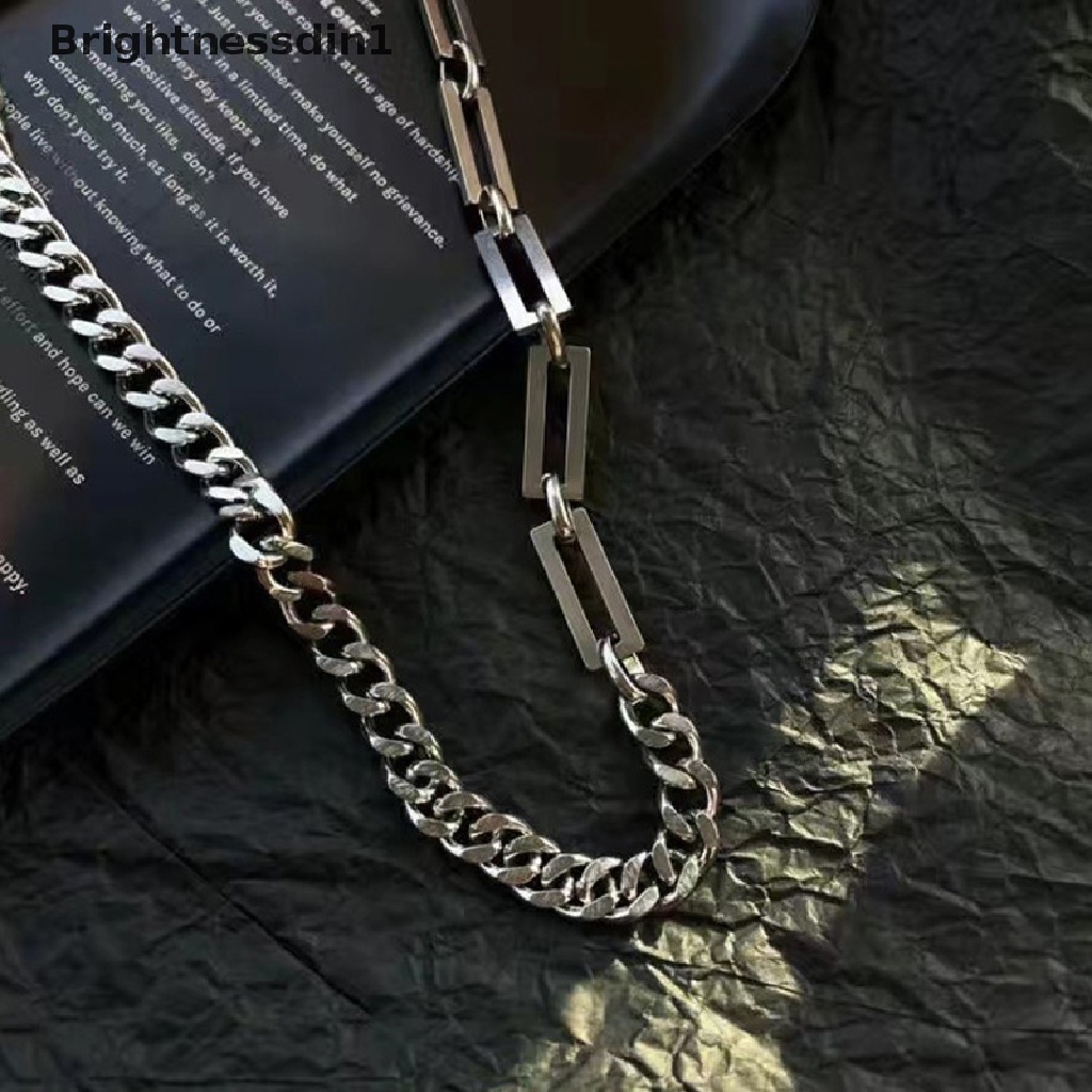 [Brightnessdin1] 316l Stainless Steel Baru Trendi Warna Emas Kuba Rantai Pesona Kalung Wanita Pria Hip Hop Stainless Steel Kuba Minimalis Butik