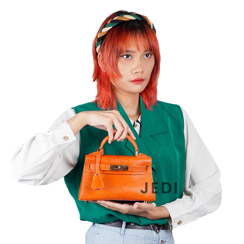 Jedi Tas Selempang Wanita Kulit Kadal Tas Bahu Lizard Shoulder Bag Women Leather Sling Bag Cross Bod