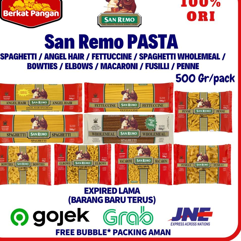 

[ SALE ] San Remo Pasta SpaghettI Fettucine Bowties Fusilli Elbow Macaroni 500g