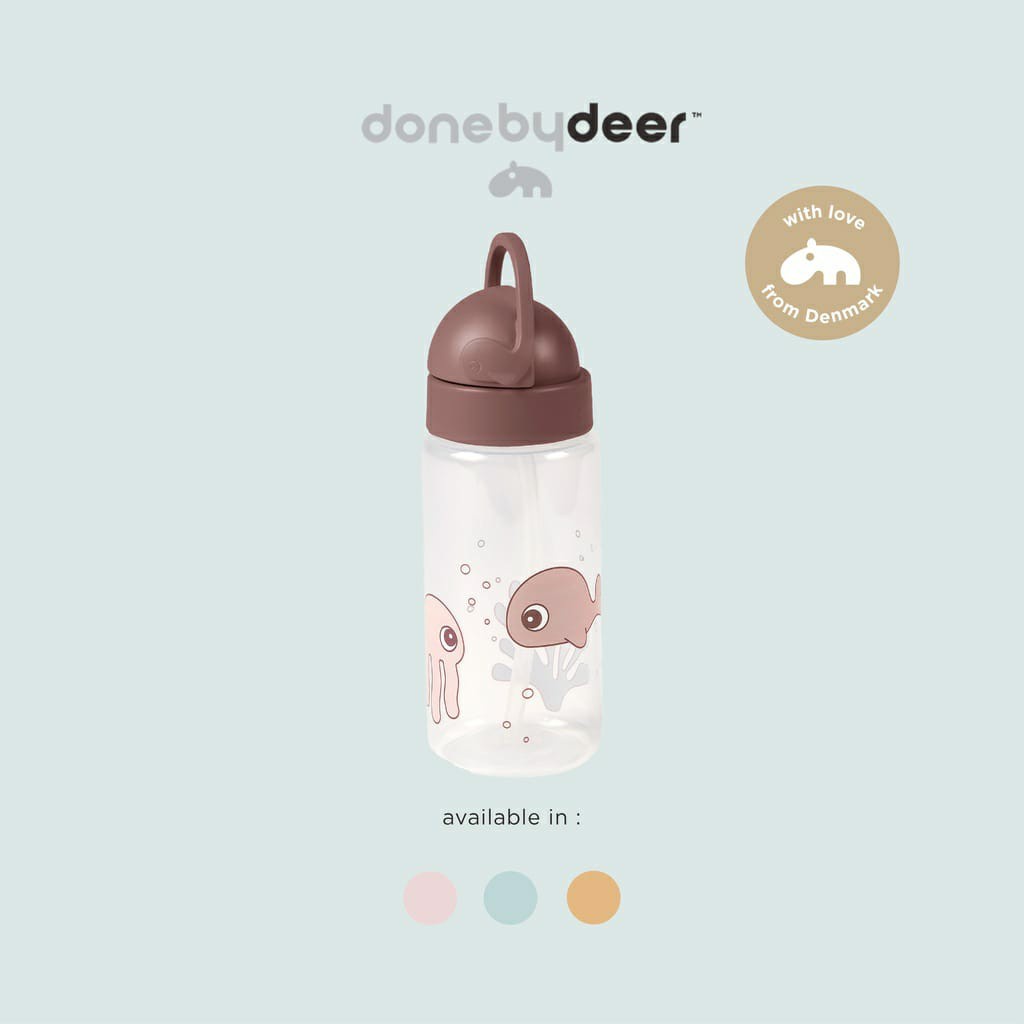 Done By Deer Straw Bottle Sea Friends 12m+ - Botol Minum Anak