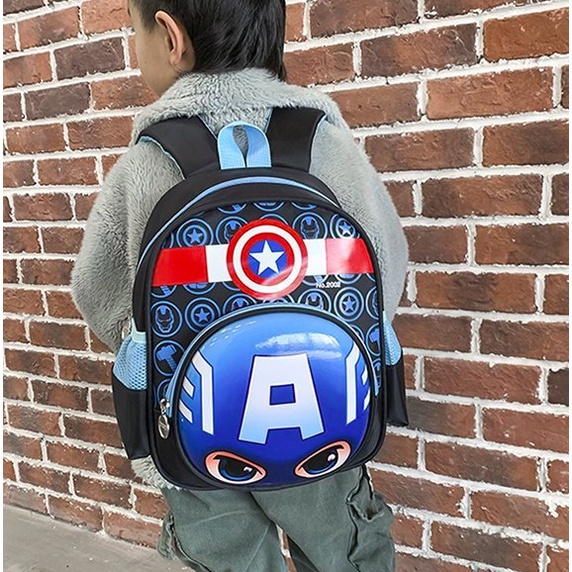 Amadela Story - Tas Sekolah Anak Tas Ransel Anak Spiderman Captain America Tas Ransel Karakter 3D TAS ANAK PAUD