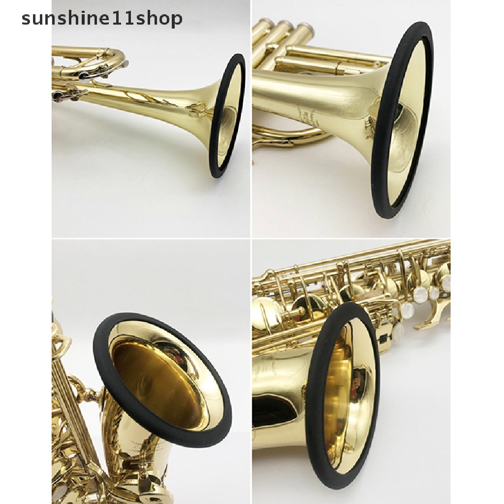 Sho 1Pc Saxophone Cincin Penyerap Suara Silikon Mute Pelindung Sax Peredam Bagian N