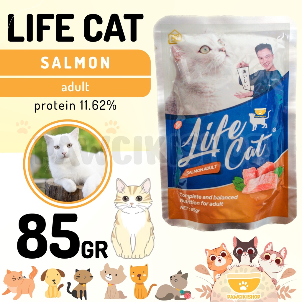 PAWCIKISHOP - LIFE CAT POUCH ADULT SALMON / life cat / life cat pouch / life cat wet food / makanan 