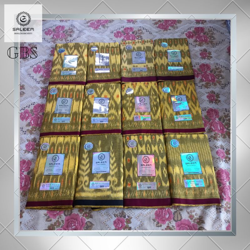 BOTOL SALEEM KUNING GBS - SARUNG GOYOR ATBM ASLI BUKAN PRINTING - SALEEM MOSLEM INDENTITY SARUNG GOY