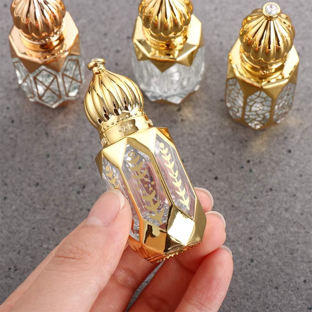 Rebuy Botol Parfum Professional Golden Beauty Roll on Essential Oil Bottle Kosmetik Sample Test Wadah Gaya Mewah Botol Isi Ulang