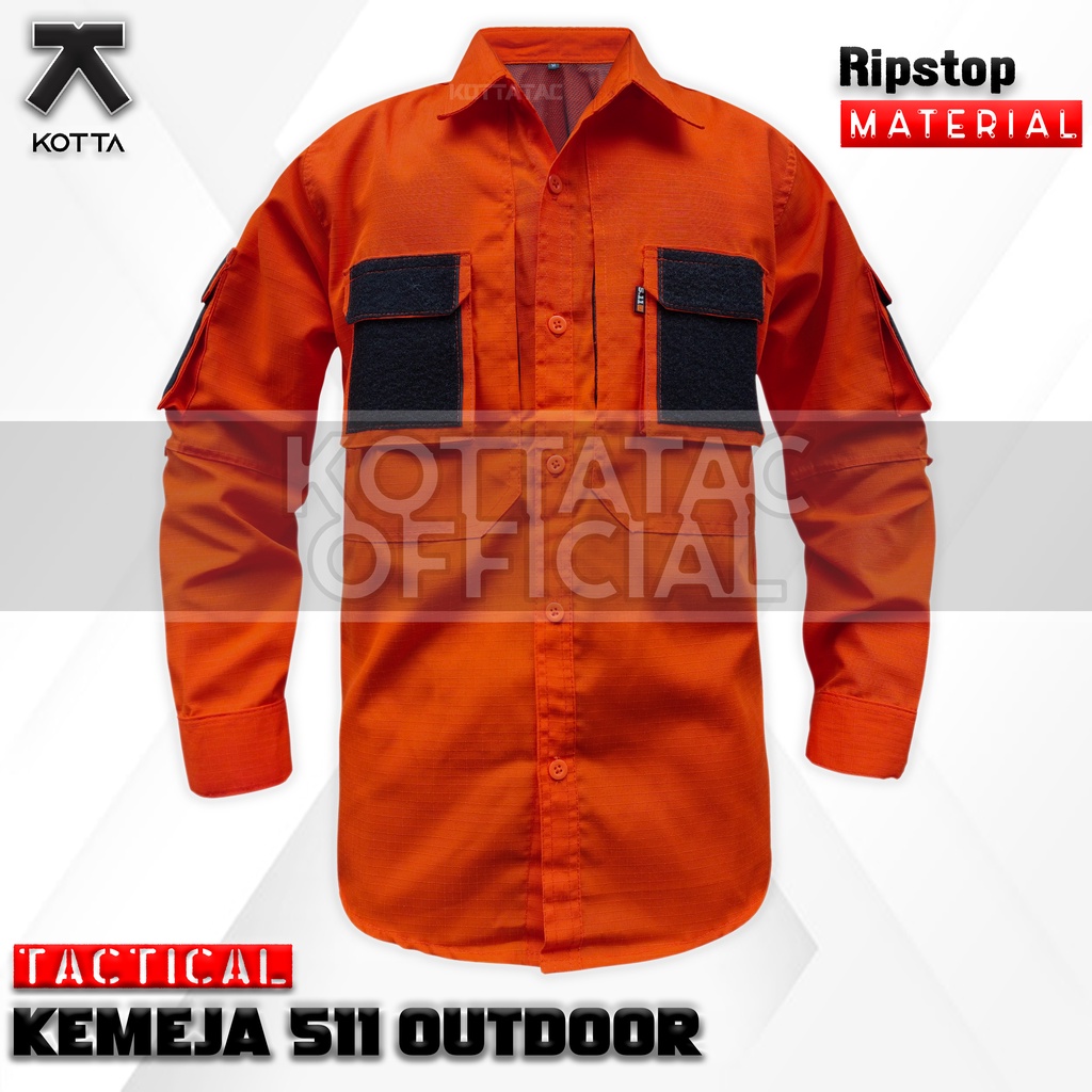 KEMEJA TACTICAL 511 ORANGE LENGAN PANJANG - KEMEJA OUTDOOR ORANYE - KEMEJA PDL OREN - KEMEJA TIM - KEMEJA LAPANGAN - KEMEJA BASARNAS - KEMEJA BPBD OREN