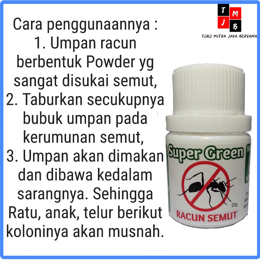 RACUN OBAT PEMBASMI PENGUSIR SEMUT SATU KOLONI SUPER GREEN AMPUH BUKAN MIEJIQING