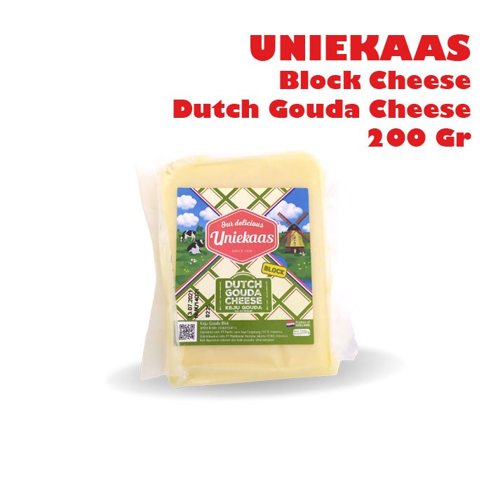 

UNIEKAAS Block Dutch Gouda Cheese 200 Gr / Keju Gouda balok 200gr