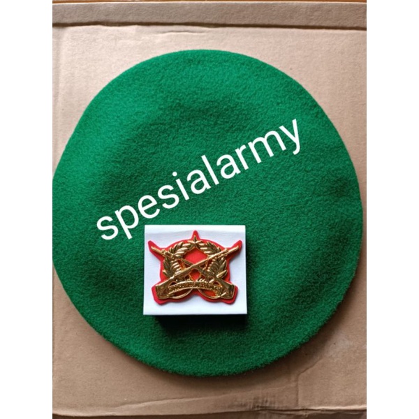 BARET CAMEL HIJAU KODAM PLES EMBLEM INFANTERI