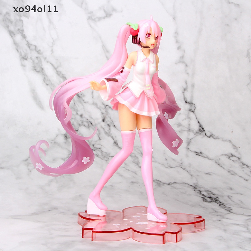 Xo High Quality Anime Miku Pink Sakura Miku PVC Patung Figure Model Mainan OL