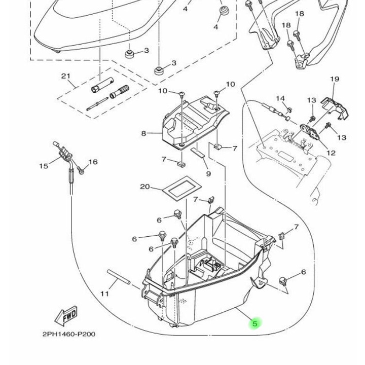 BOX BAGASI MIO M3 MIO S Z 125 ASLI ORI YAMAHA 2PH F4704 00