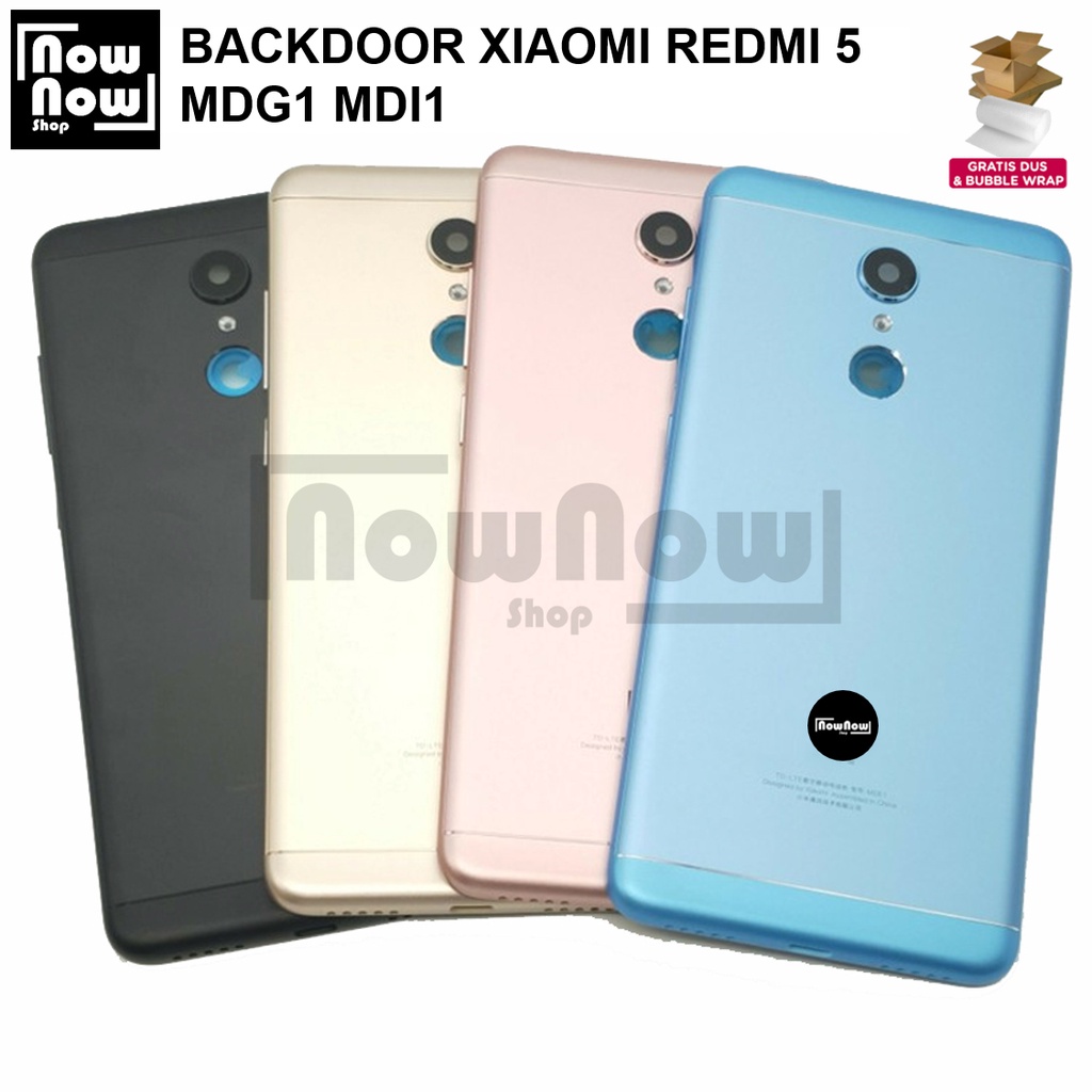 Backdoor Tutup Belakang Baterai Xiaomi Redmi 5 MDG1 MDI1 Backcover Back Casing Housing Cover Belakang Back Case Panel Replacement