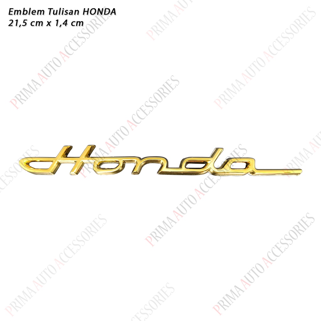 Emblem Mobil (Tulisan Latin) HONDA 21,5 cm Gold