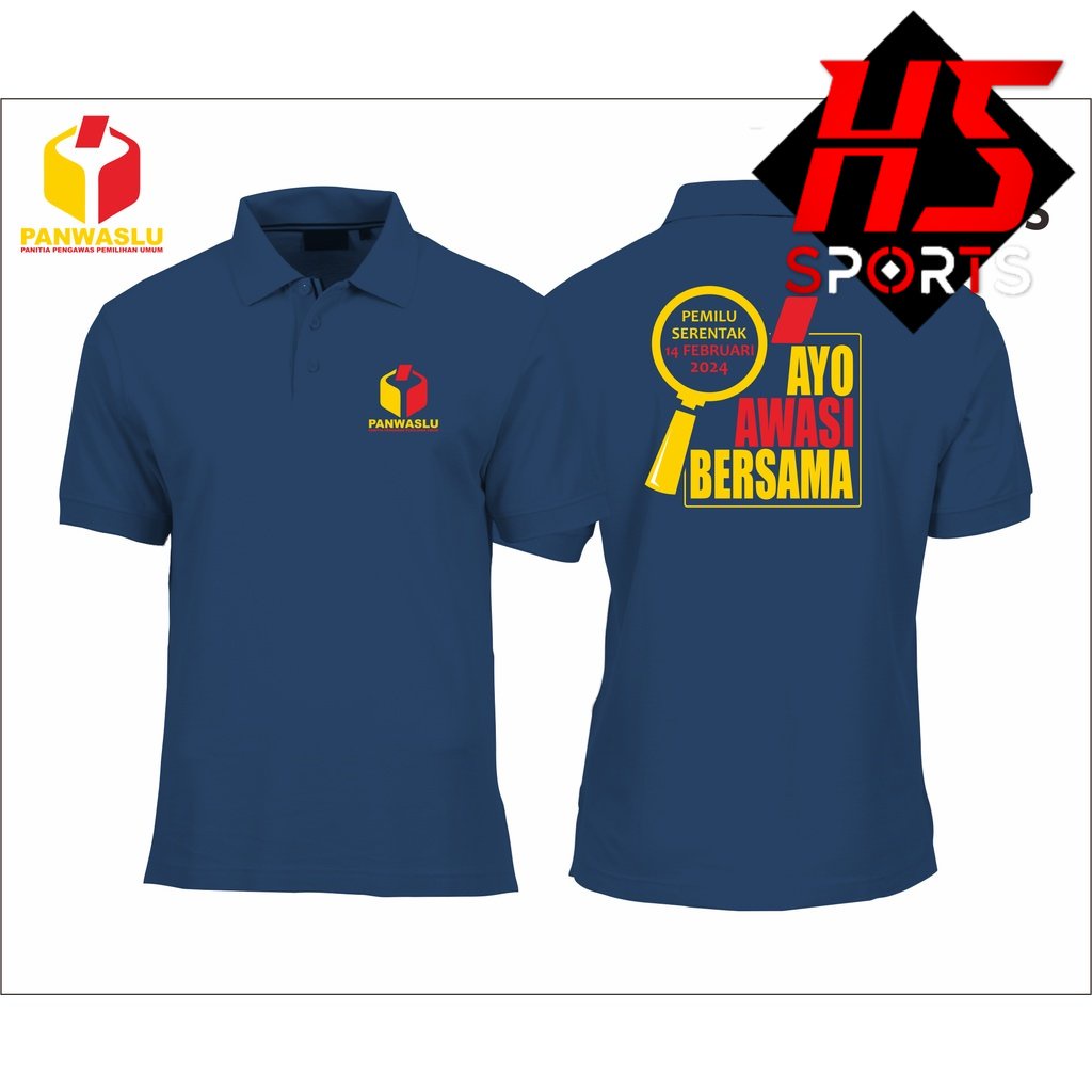 BAJU KERAH PANWASLU -  AYO AWASI BERSAMA - POLO PANWASLU