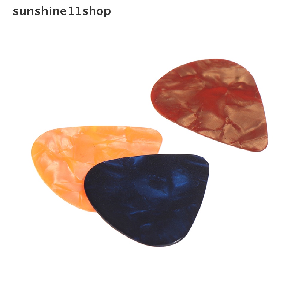 Sho 5pcs Guitar Picks Mediator Tebal 0.50 0.75 1MM - Warna Random Universal Untuk Semua Gitar N