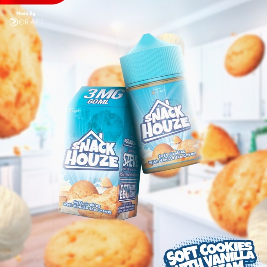 LIQUID SNACK HOUZE BY STEVE DISTRIBUTION X RCRAFT INDONESIA SOFT COOKIES WITH VANILLA ICE CREAM 60ML