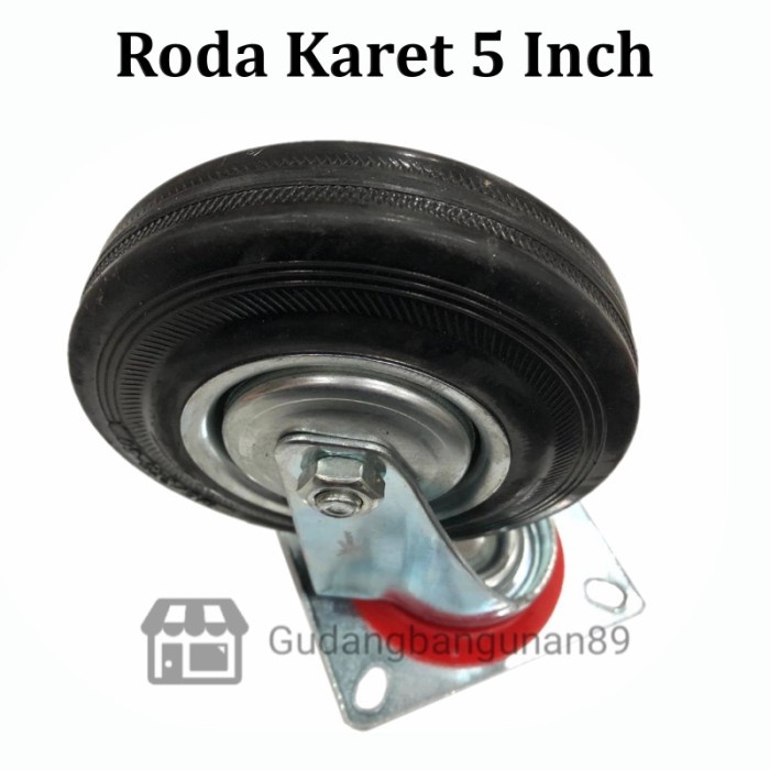 Roda Troli Trolley Etalase Karet Xanders Hitam 5 In Set Rem Putar