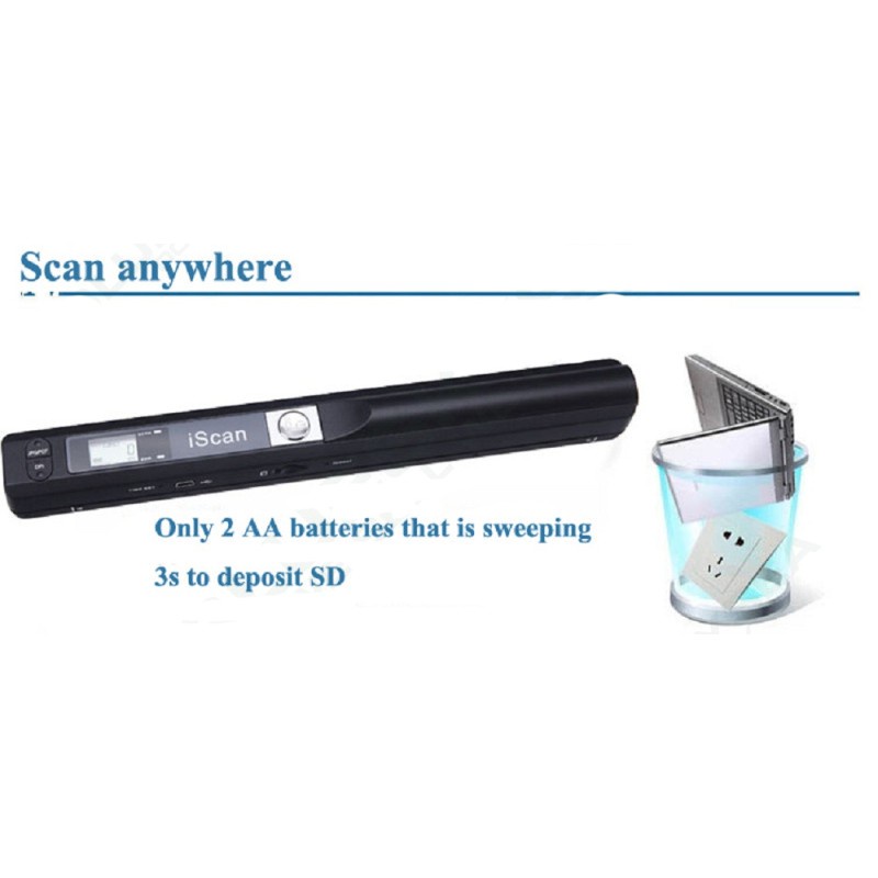 ISCAN01 900DPI Portable Scanner Full Color High Speed LCD Screen