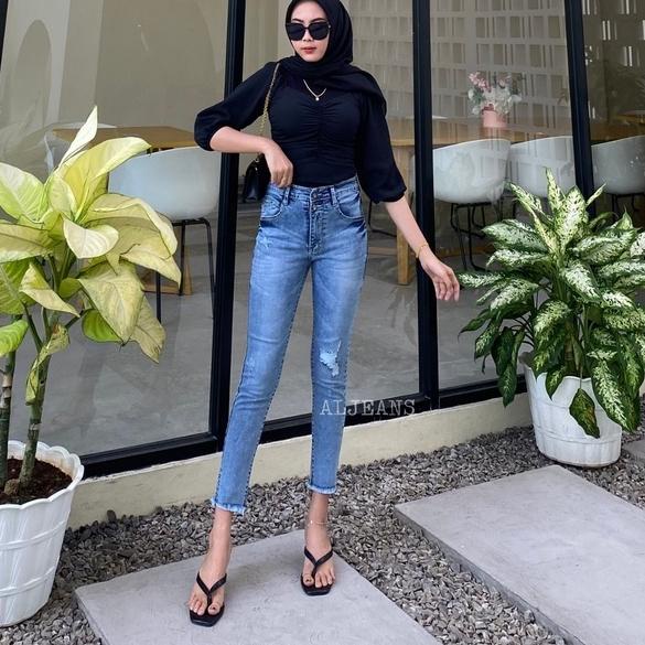 REKOMENDASI CELANA JEANS NAGITA RIPPED NEW PREMIUM JL IMPORT SZ 27-34