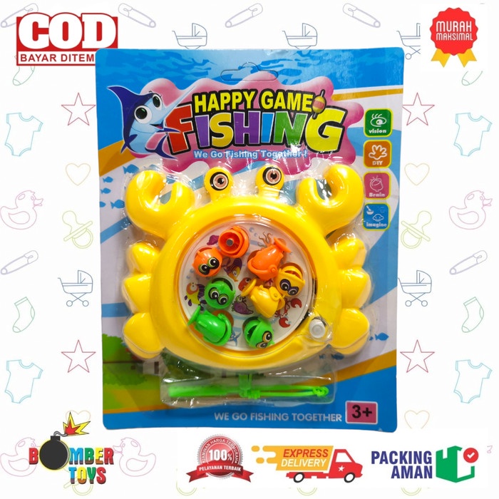 MAINAN ANAK FISHING GAME PANCING NON BATERAI MAGNET KEPITING CRAB FISH