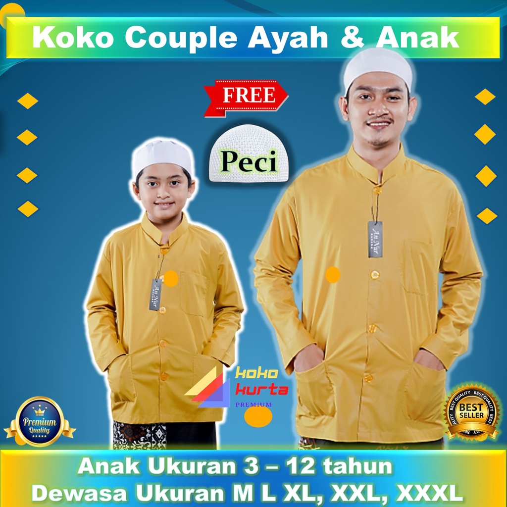Pakaian Baju Bsju Atasan Hem Koko Kokoh kurta Couple Cople Kople Kouple Samaan Kembaran Ayah Pria Da