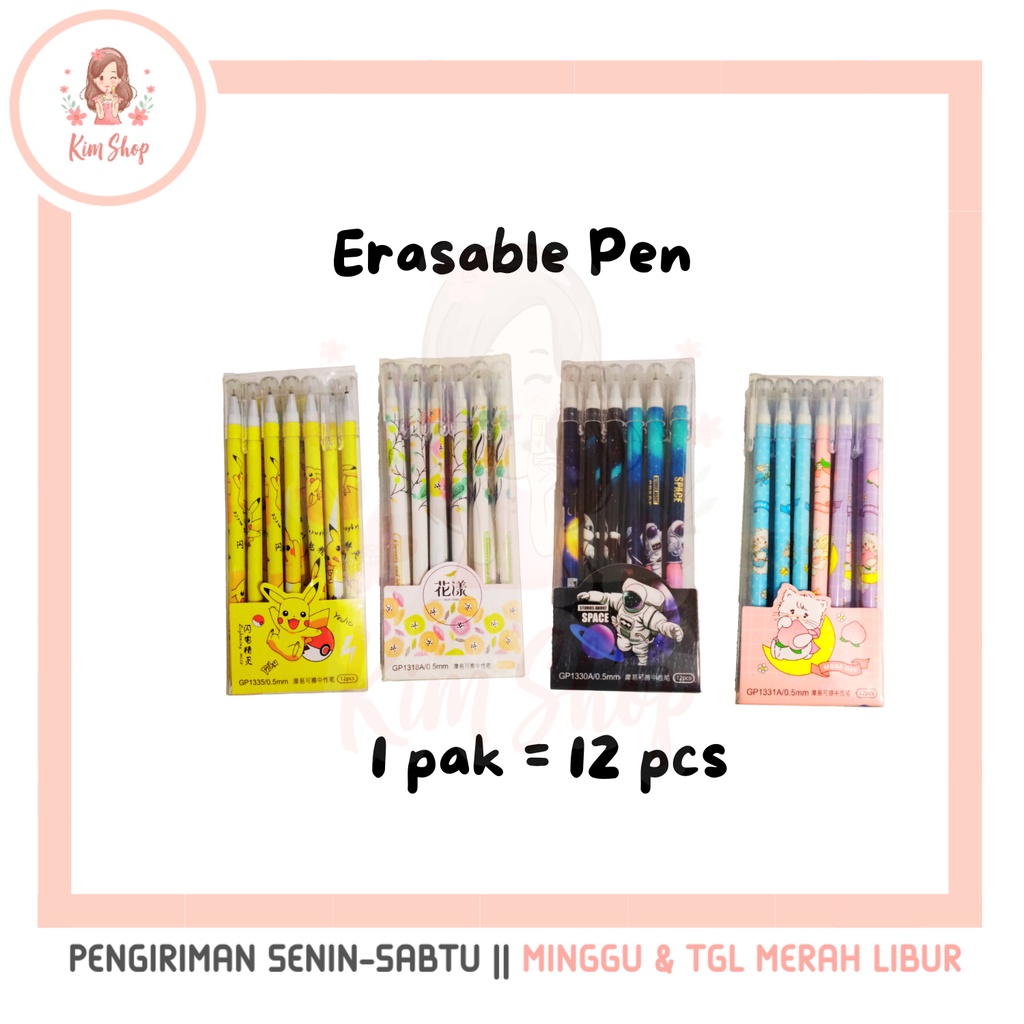 

KIM SHOP - 12pcs Pulpen Bisa Dihapus Erasable Gel Pen Ballpoint Hapus Ajaib Pena Anak Sekolah