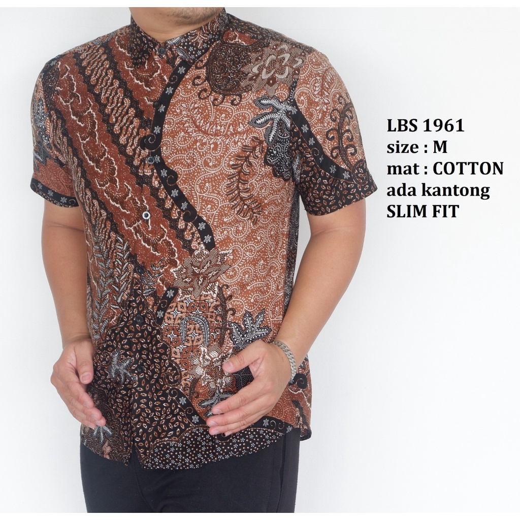 KEMEJA BATIK PRIA SLIM FIT LENGAN PENDEK BAJU BATIK PRIA LBS1961