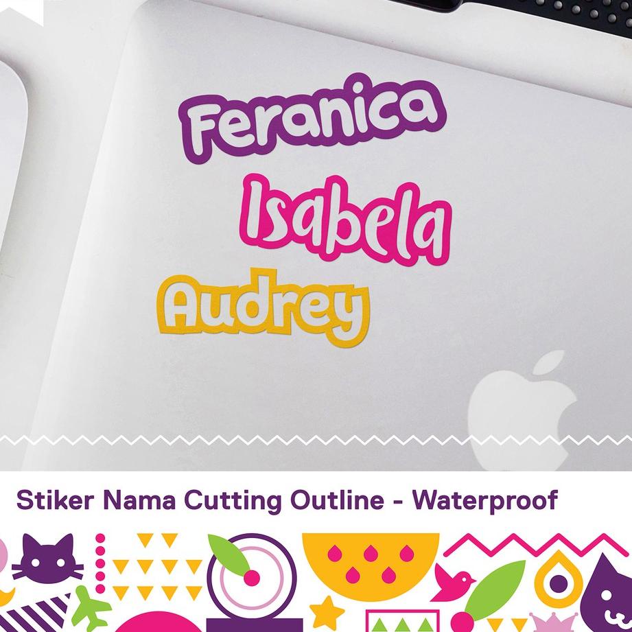 

IAN951 Stiker Nama Waterproof, Sticker Nama Cutting Outline, Label Nama Bolong |