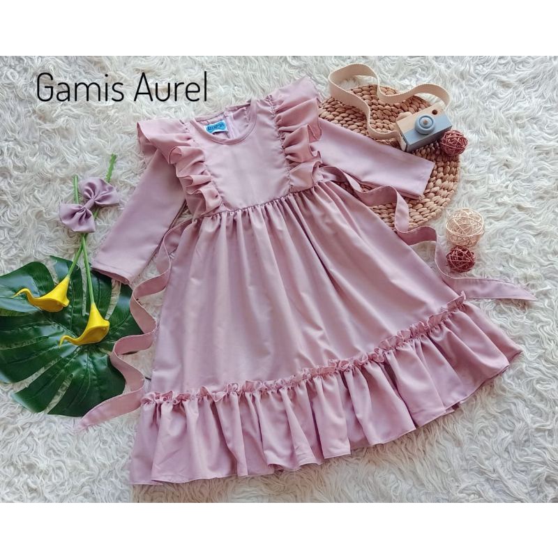 gamis aurel anak dan dewasa /gamis lebaran terbaru/gamis toyobo terbaru/gamis couple keluarga/gamis couple ibu dan anak/seragam keluarga lebaran