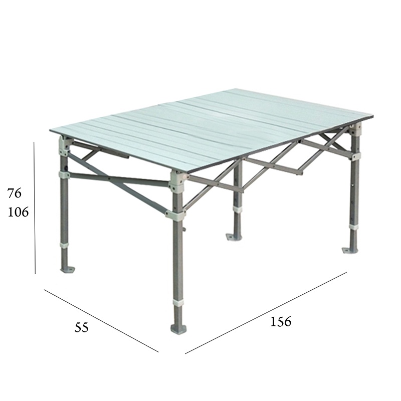 Portable Folding Camping Table P156 x L55 x T76/106 [Silver] [ Height adjustable]