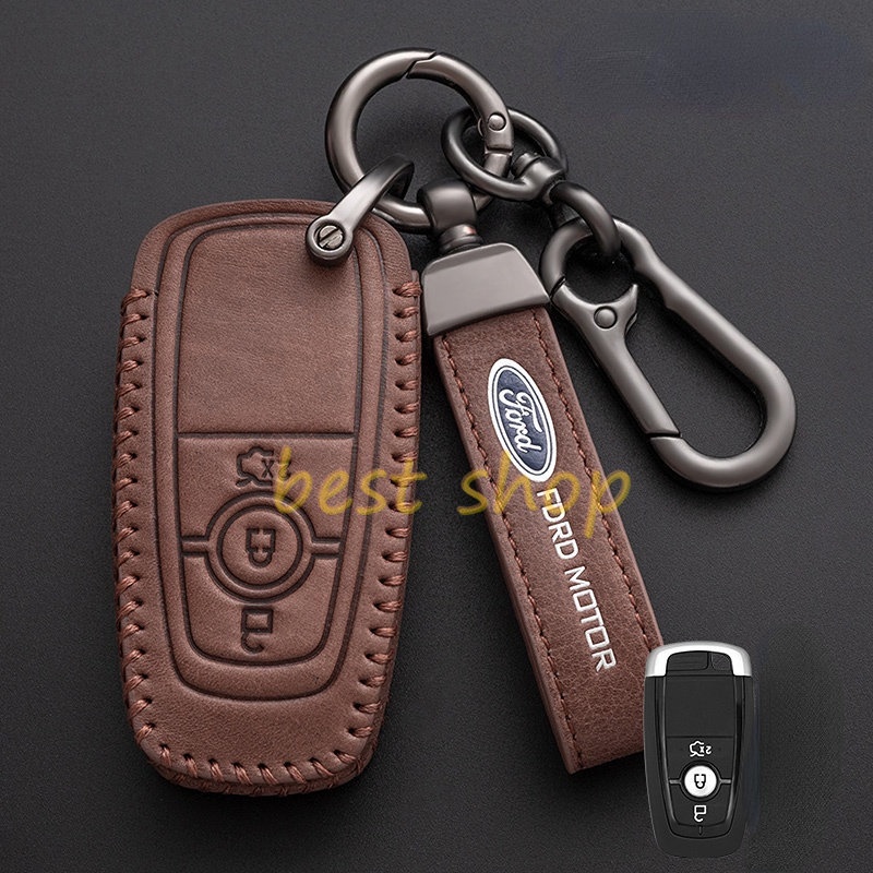 Ford Ranger Kulit Sarung Kunci Mobil Remote Key Case Shell Holder Kantong Key Fob Keychain Untuk Ford Ranger Ecosport Focus