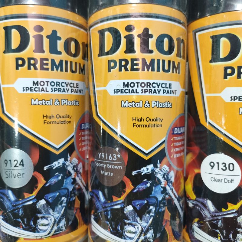 Diton Premium Paket Lengkap 3 Kaleng 400cc Coklat Doff Dop Sporty Brown Matte 9163 Silver 9124 Clear Doff 9130 Pilox Pilok Cat Semprot Spray Paint